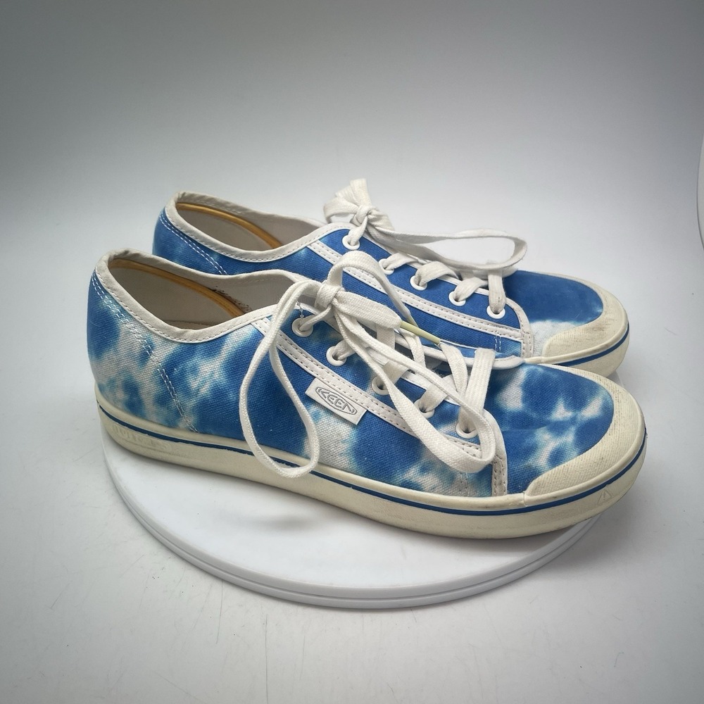 Keen Elsa Lite Womens Size 9.5 Blue Clouds Canvas Casual Lace Up Sneakers Shoes